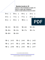 Put The Number in The Brackets To Make 10 Careful To Make No Mistakes!