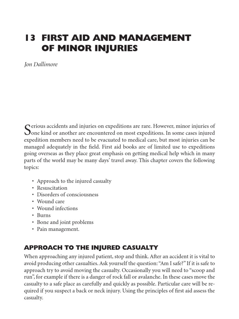 First Aid for Minor Injuries on Expeditions | PDF | Cardiopulmonary ...