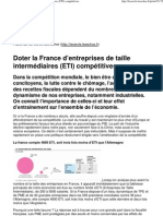 Doter la France d’entreprises de taille intermédiaires (ETI) compétitives