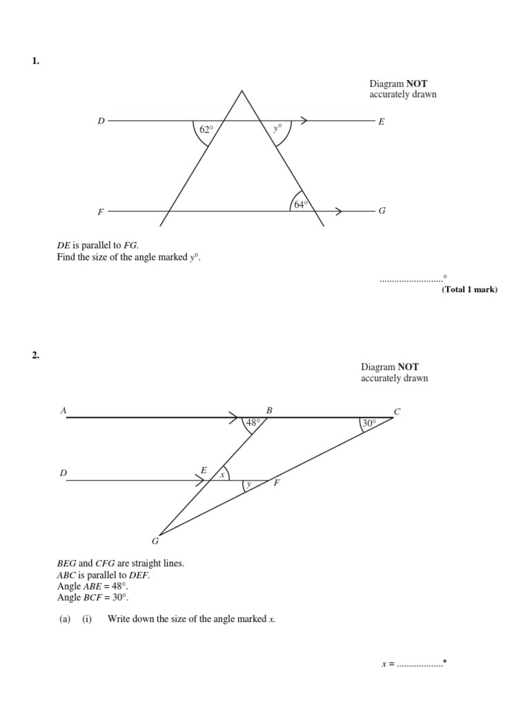 Angles and Parallel Lines | PDF