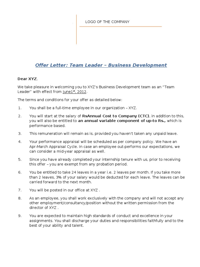 Dummy Offer Letter Template Non Disclosure Agreement Employment
