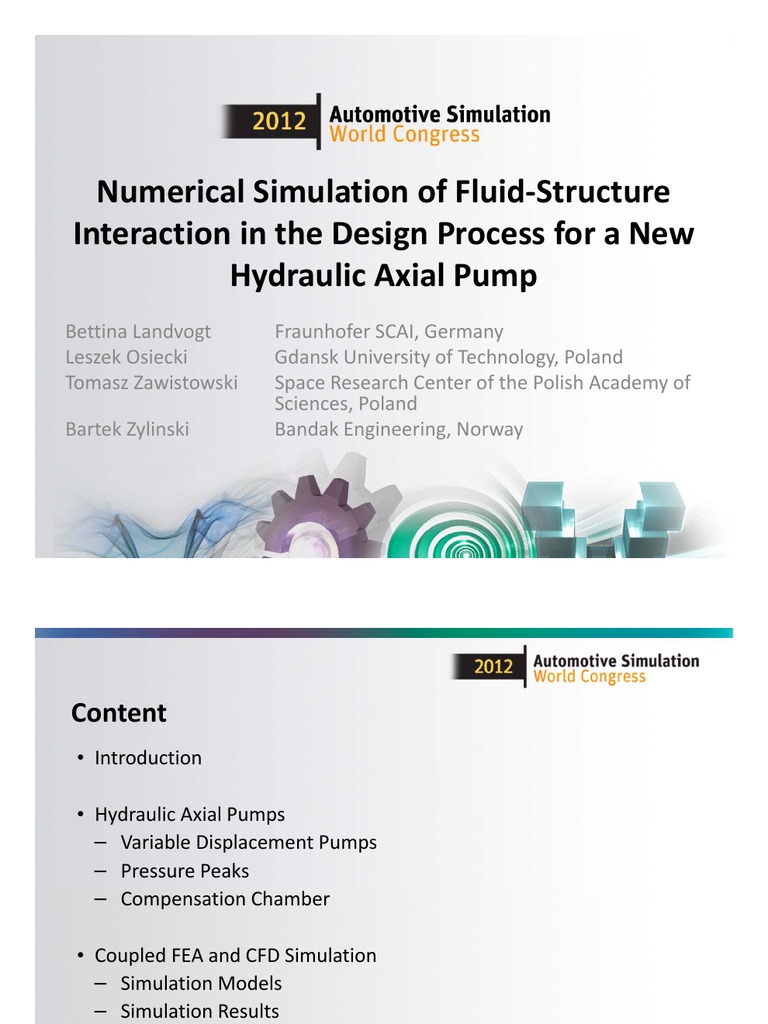 FSI in Hydraulic Axial Pump Design | PDF | Finite Element Method | Pump