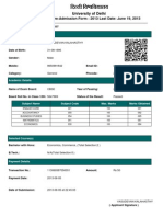 Form No. 13011637 Du Admission Form