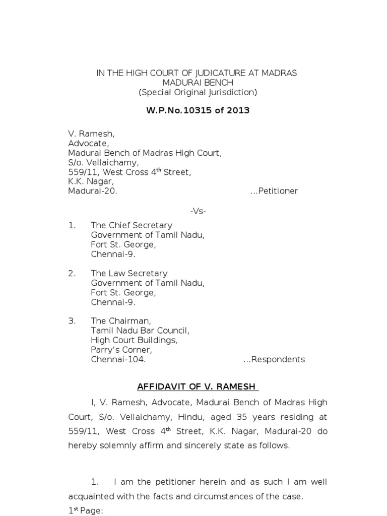 Writ Petition  PDF  Advocate  Writ