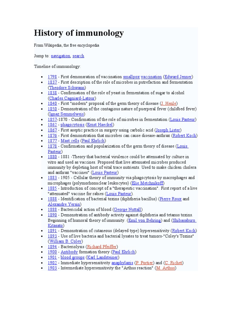 History of Immunology | Download Free PDF | Antibody | Immune System