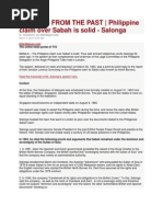 Philippine Claim Over Sabah is Solid - Salonga
