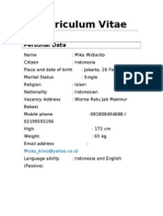 Curriculum Vitae: Personal Data