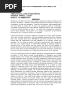 Download Critical Analysis of the Present bed Curriculum by Joy Kirt  SN15053964 doc pdf