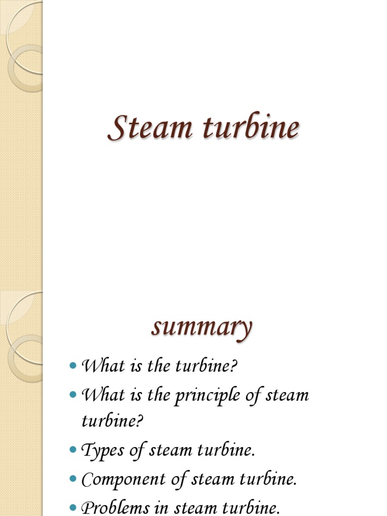 Steam Turbine Powerpoint Pdf Turbine Steam