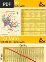 Tarifario Oficial Radio Taxis Paz 