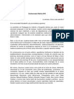 Comunicado Público Nº9 - 2013