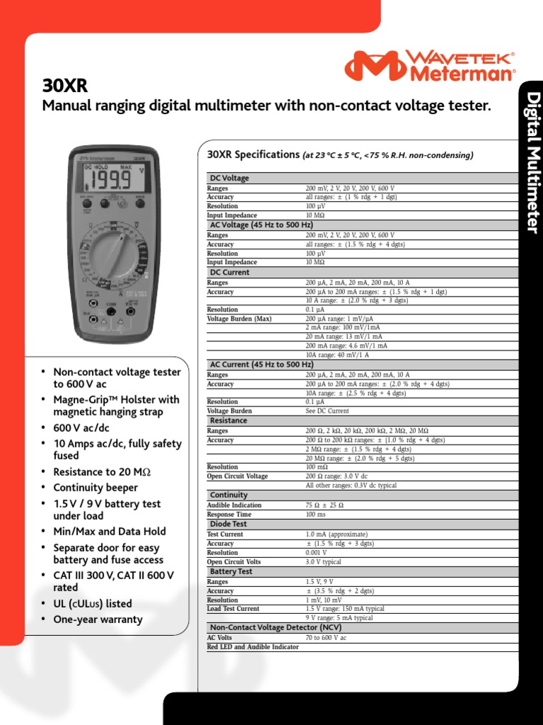 Manual Multimetro Meterman PDF Electrical Engineering Electricity