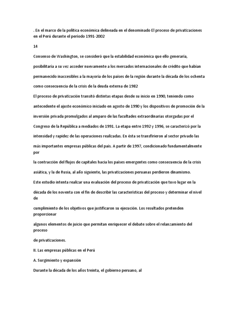 Monografias Sobre Privatizacion en El Peru | PDF | Empresa de propiedad ...