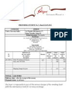 PROFORMA INVOICE No 5 Dated 22.05.2013: Carlos Gorveña Salles Av España 280 Interior 17, Lima Cercado, Lima 01 Peru