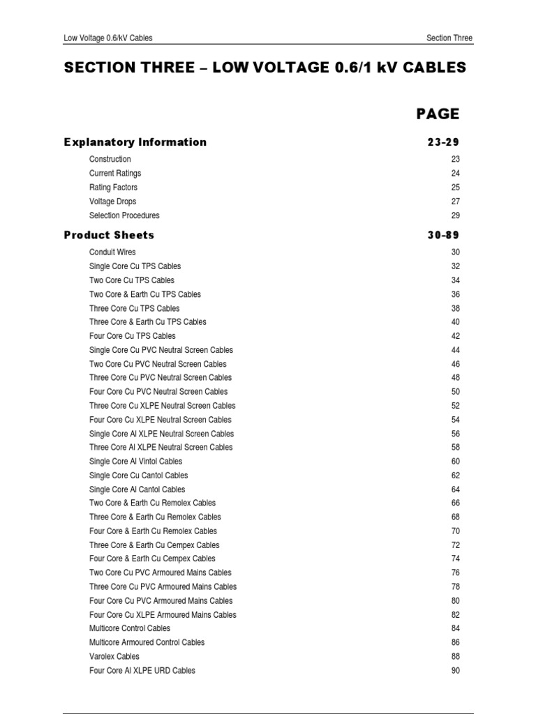 Cable Size Calculations Cable Insulator (Electricity)