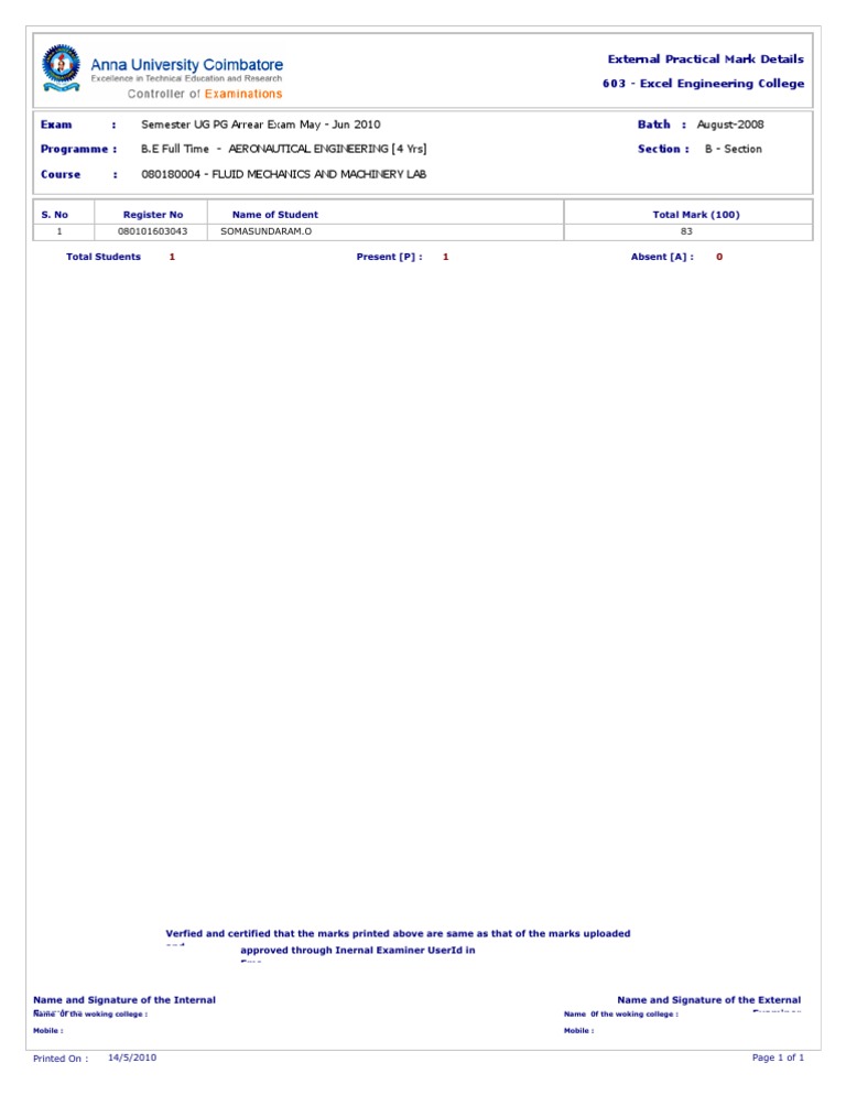FM Somu Marks PDF | PDF | Career & Growth | Technology & Engineering