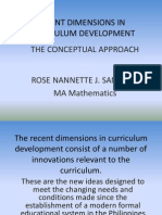 RECENT DIMENSIONS IN CURRICULUM