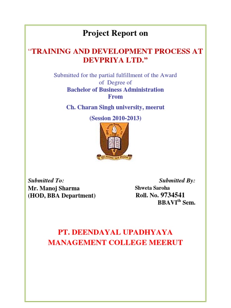 Project Report On: 