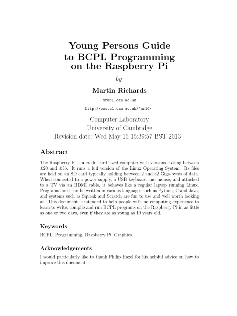 BCPL Programming on Raspberry Pi | PDF | Icon (Computing) | Button ...