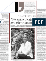 I Romanzi Pullulano Di Menzogne e Di Segreti, Di Tracy Chevalier - La Stampa 29.06.2013