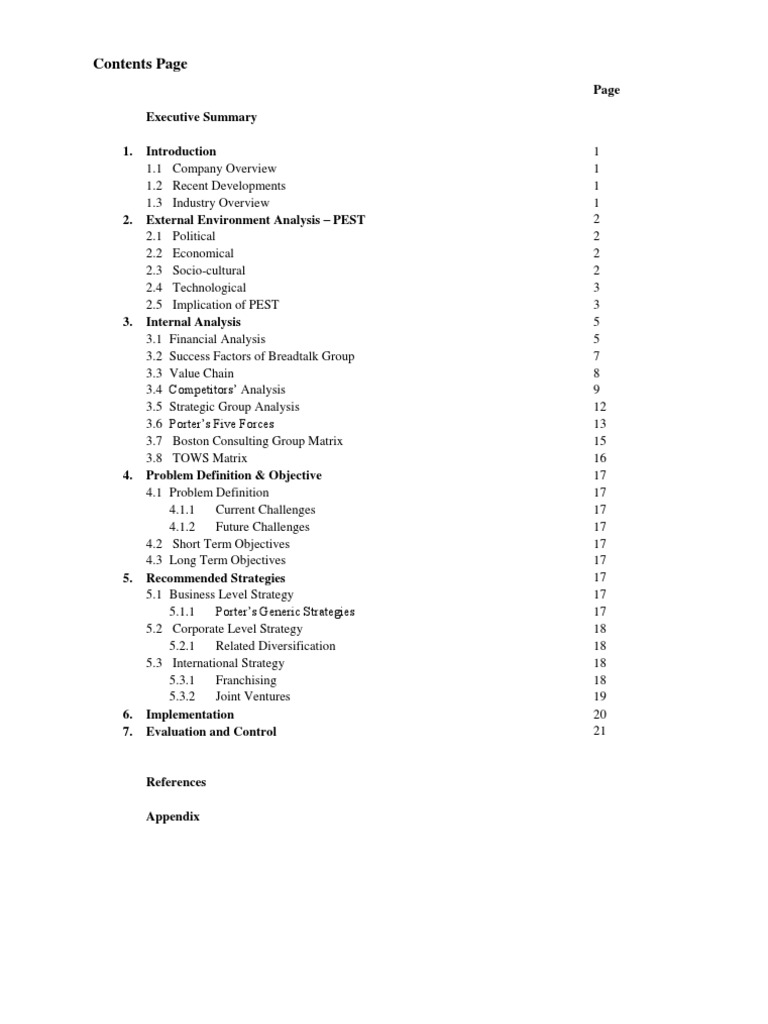 BreadTalk Group Strategic Analysis Report | PDF | Strategic Management ...