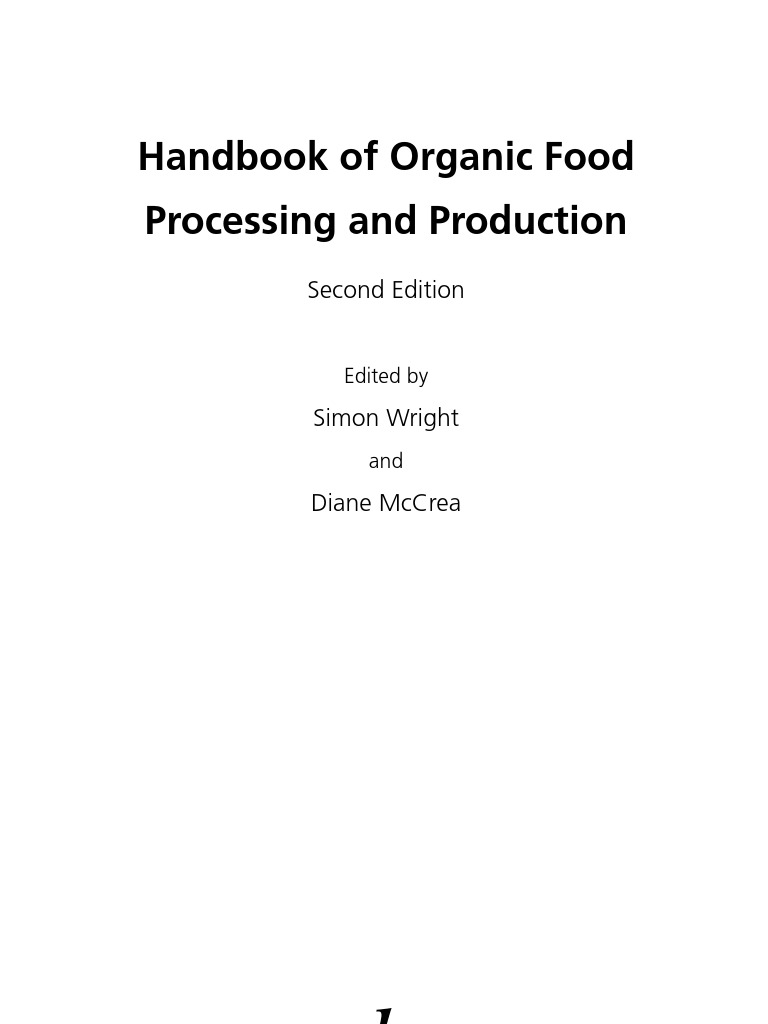 Handbook of Organic Food Processing and Production (2000) | PDF ...