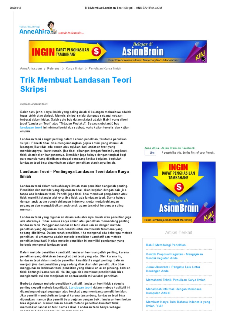 Trik Membuat Landasan Teori Skripsi