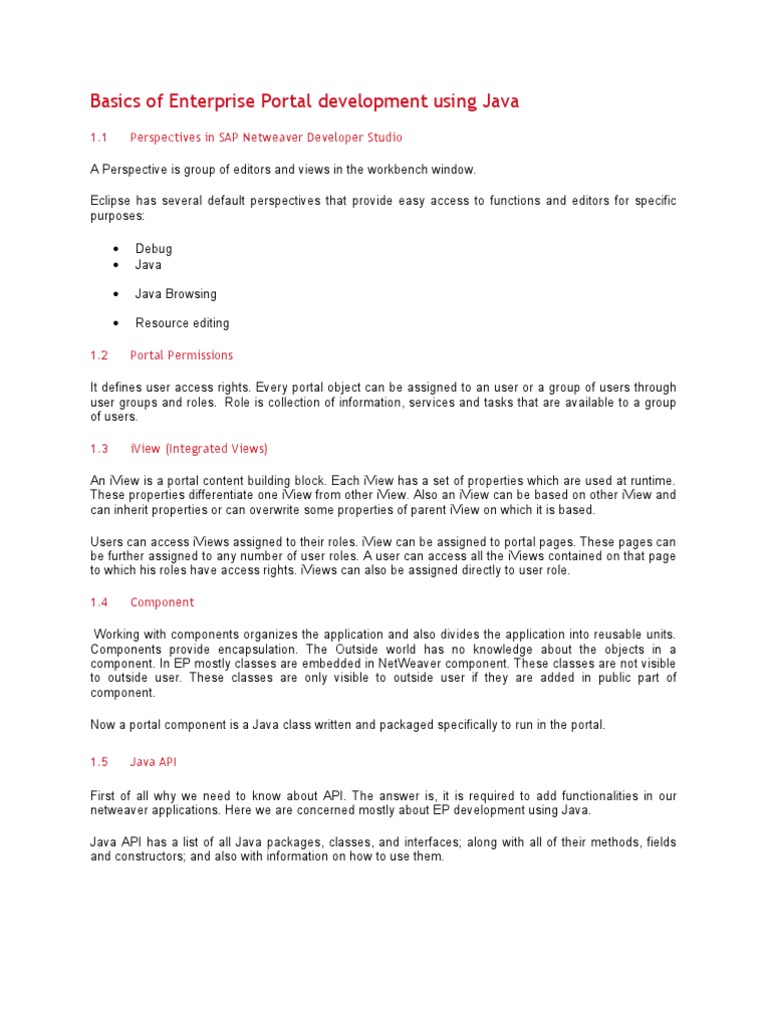 Basics of Enterprise Portal Development Using Java | PDF | Application ...