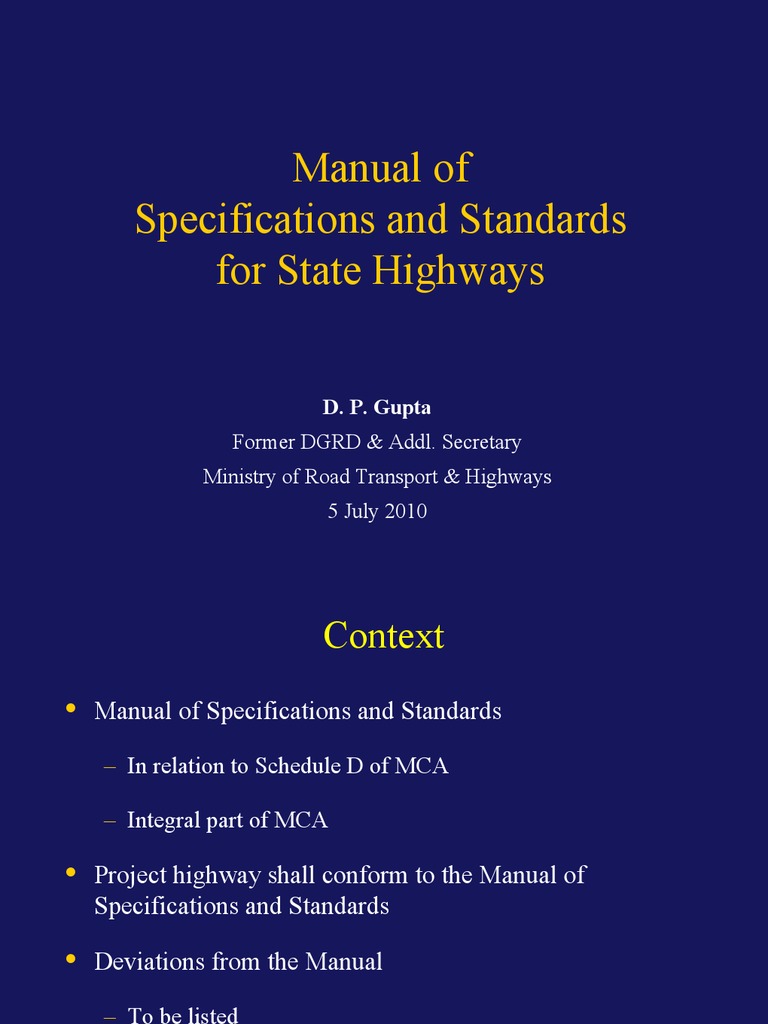 Specification For State Highway | PDF | Road Surface | Road