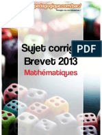 Corrigé Brevet 2013 - Mathématiques PDF