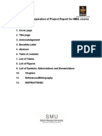 MBA Project Format
