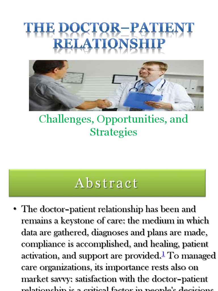 The Doctorpatient Relationship Managed Care Information
