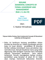 Resume Buku The Fundamental Concepts of Educational Leadership and Management Bab I II Dan III