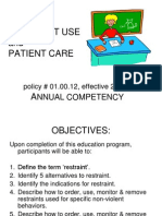Restraint Use and Patient Care: Nnual Competency