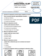 Examen Formacion Cristiana Mayo