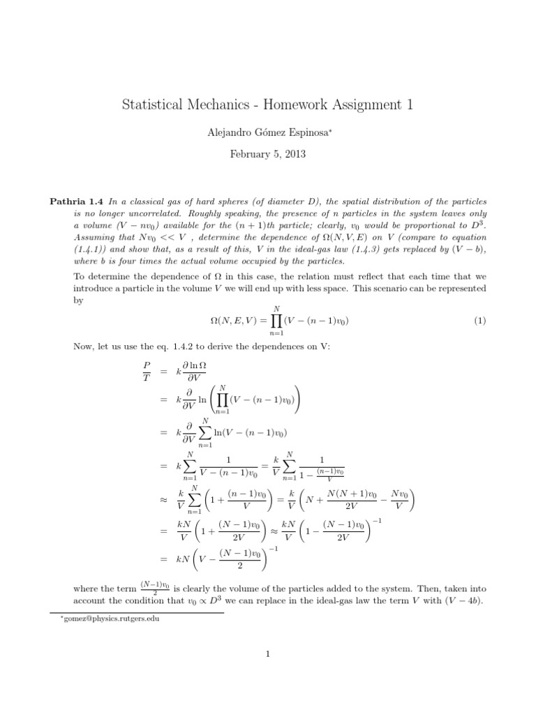Statistical mechanics homework solutions picture