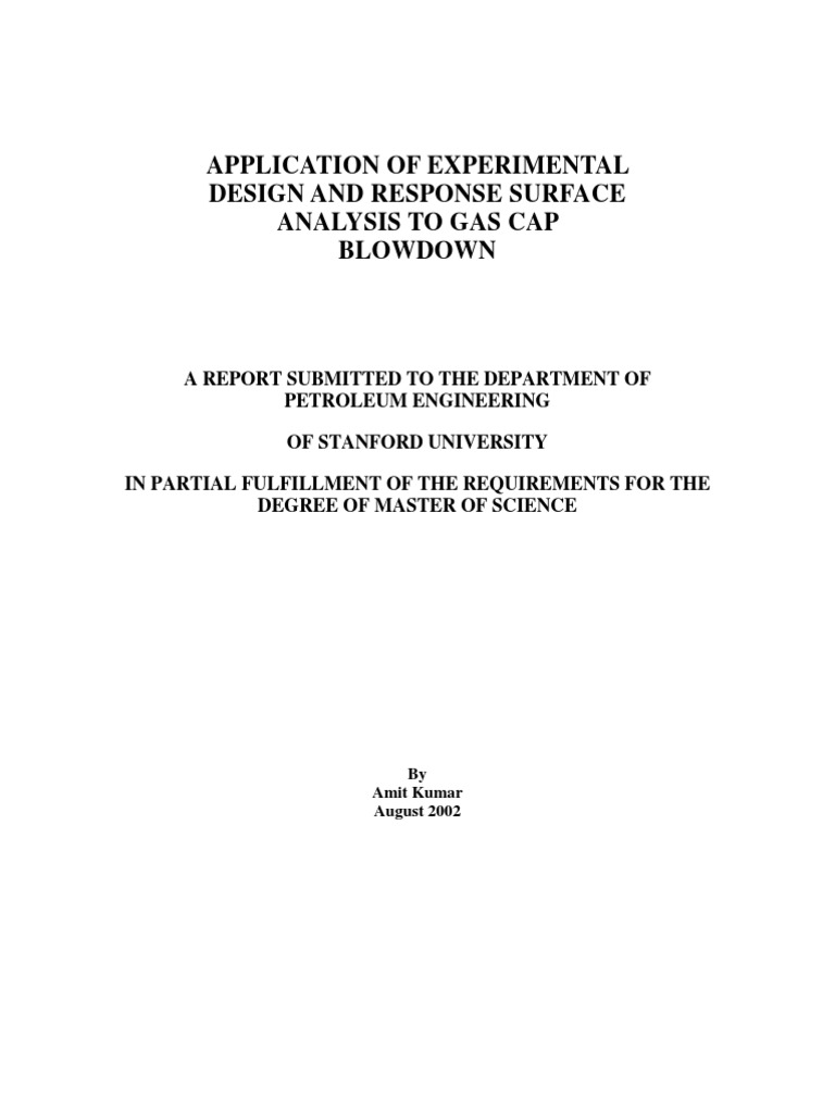 Gas Cap Blowdown PDF P Value Errors And Residuals