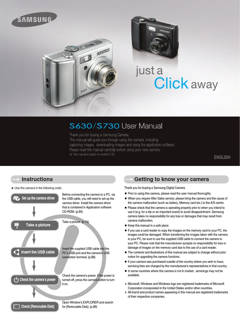 Samsung Camera S630 / S730 User Manual PDF Digital Camera Modes