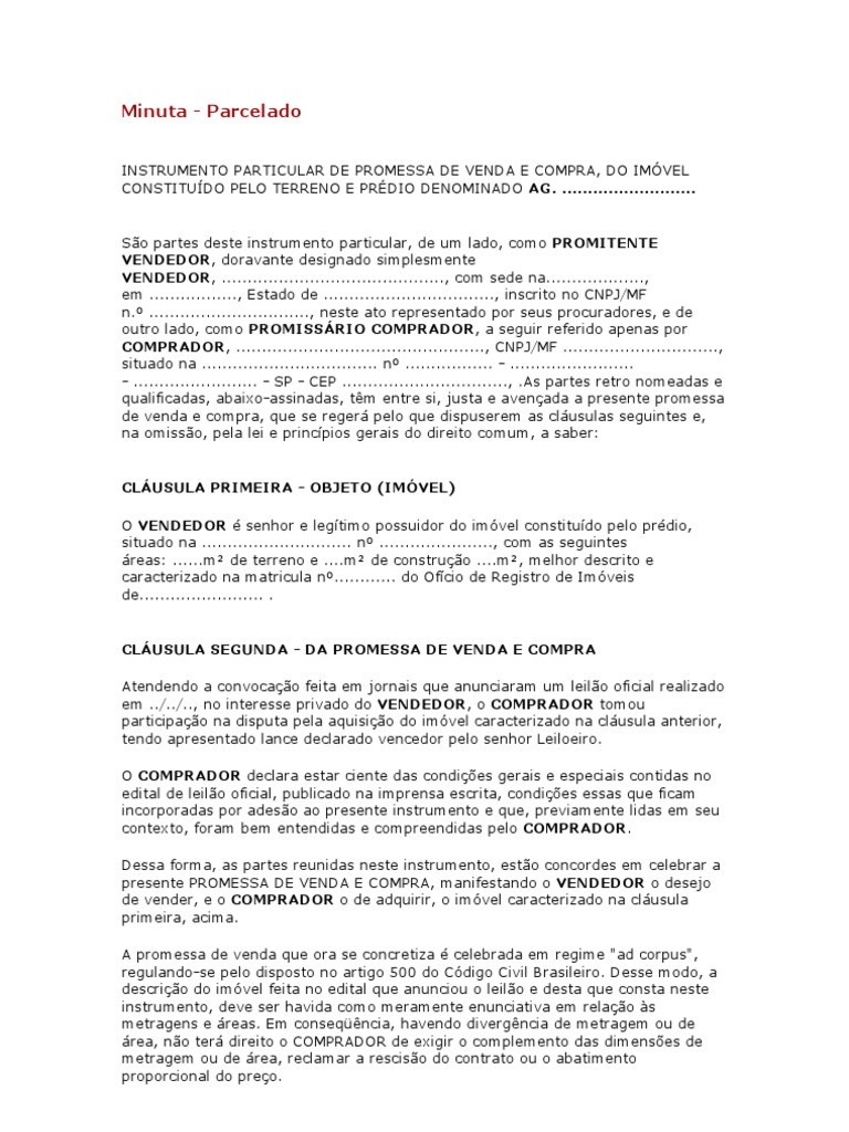 Contrato de Compra e Venda Parcelado | Interest | Law Of Obligations