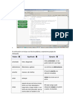 A Continuación Se Incluye Una Lista de Palabras y Expresiones Propias de Venezuela