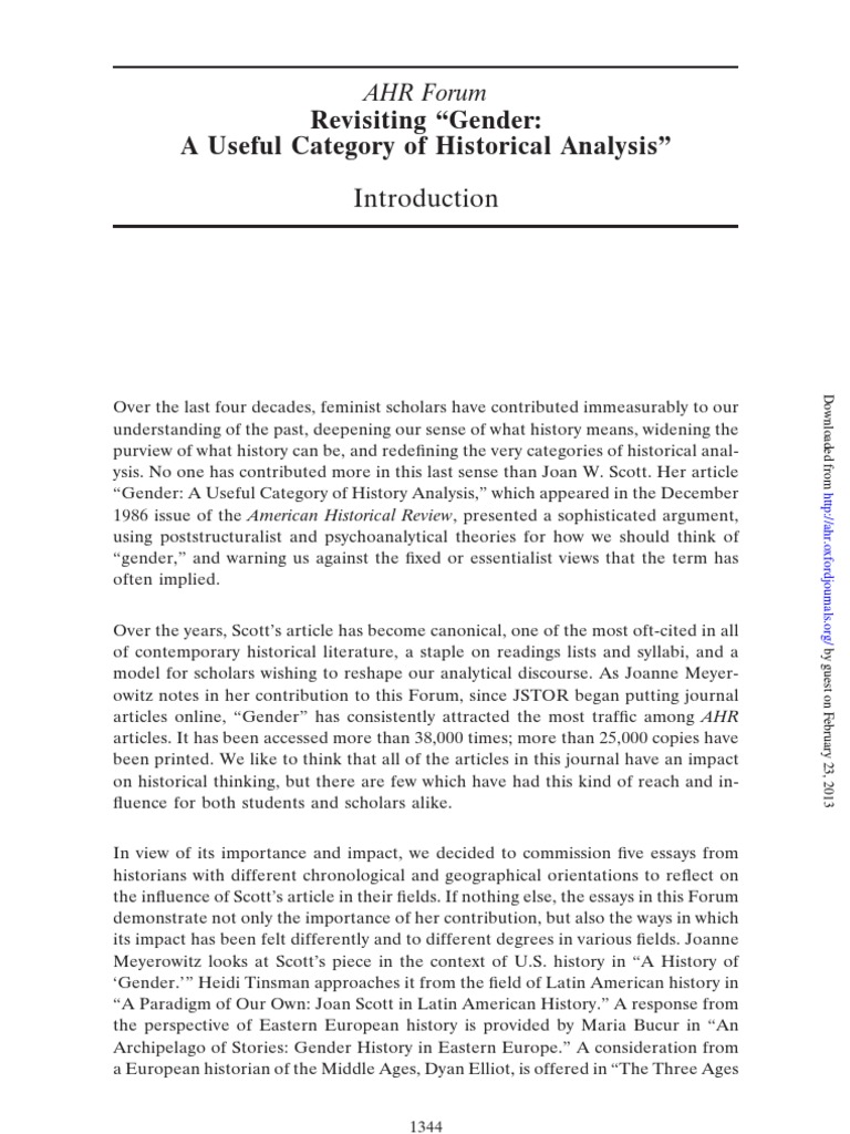The American Historical Review-2008 - Forum - Revisiting - Gender - A ...