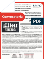 Convocatoria 1er Torneo Amistoso Interuniversitario de Ajedrez 130704