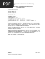 Chapter 1 - Variables and Assignment Statements