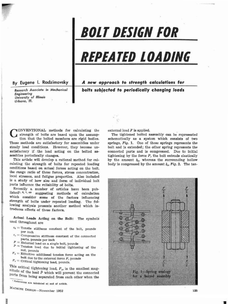 Bolt Design for Repeated Loading | PDF | Teaching Methods & Materials ...