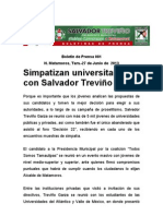 Simpatizan universitarioscon Salvador Treviño