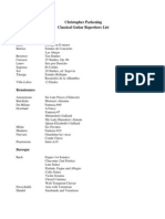 Parkening Repertoire List