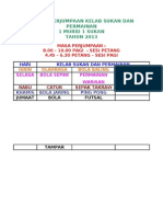 Jadual Perjumpaan Kelab Sukan Dan Permainan