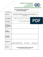 Biology / Microbiology Seminar 602 Monthly Progress Report