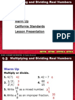 Multiplying and Dividing Real Numbers Lesson