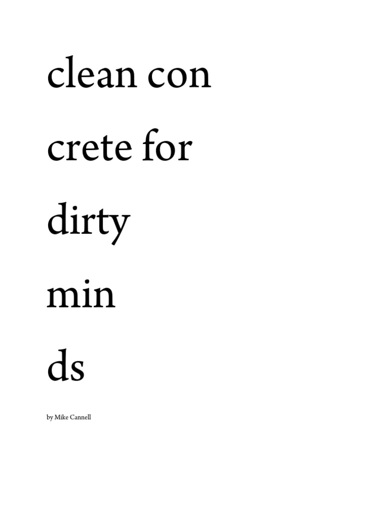 Clean Concrete For Dirty Minds PDF